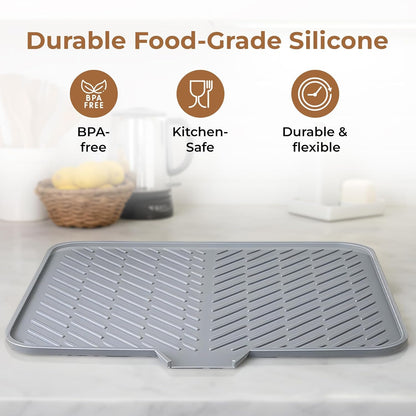 sheezaworld™ Large Silicone Dish Drying Mat for Kitchen.